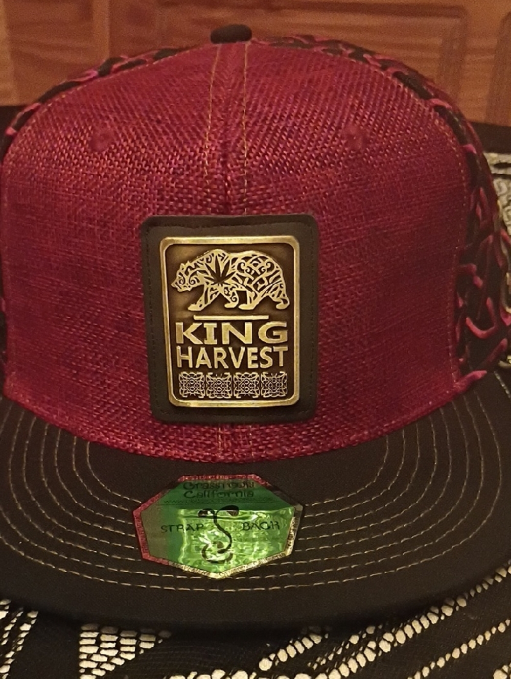100% HEMP-Grassroots California Limited Edition Brass Badge Flat Brim Snap Back